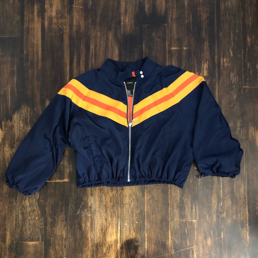 Forever 21 Crop Retro Windbreaker - Size M